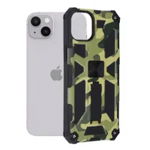 Husa antisoc compatibila apple iphone 15 plus, blazor magnetica, ultra grip, super protect, camo lime