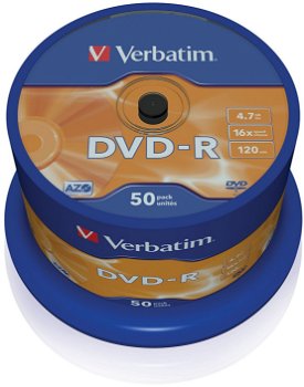 Cutie 50 blankuri Verbatim DVD-R 16X 4.70GB SP 50PK