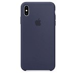 Husa de protectie Apple pentru iPhone XS Max, Silicon, Midnight Blue