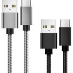 Set Cabluri de date Lemontti USB Type-C 5V1A 0.5m si 1m impletitura Nylon