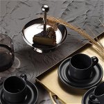 Set cești de cafea, Gri, 6x5x6 cm, Kütahya Porselen