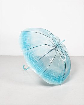 Umbrela transparenta cu model bleu, FARA BRAND