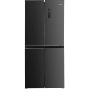 Side by Side Beko GNO4031GS, 421 l, Neo Frost Dual Cooling, Compresor ProSmart Inverter, Afisaj electronic, Clasa E, (clasificare energetica veche Clasa A+), H 180 cm, Argintiu inchis