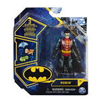 Figurina Batman, Robin cu costum Tech si articulata, cu 3 accesorii surpriza, 10 cm, Spin Master