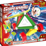 Set constructie magnetic 50 piese tags wheels supermag, Supermag