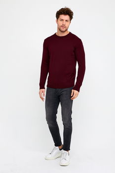 Pulover slim burgund-visiniu