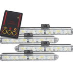 Set 4x6 Lumini LED Tip Stroboscop De Avertizare Flash Rosu si Albastru Alimentare 12V, 