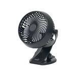 Ventilator de masa reincarcabil USB, clema fixare, 10 cm, 3 trepte viteza, negru, Home