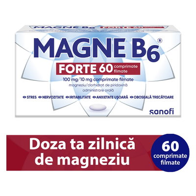 Magne B6 Forte 100 mg/10 mg, 60 comprimate filmate, Opella Healthcare (Sanofi), OPELLA HEALTHCARE