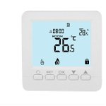 Ambient termostat techstar® th-06, ecran digital, incastrabil, 16a, 3500w, alimentare 220v, senzor pardoseala, alb
