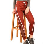 Pantaloni trening maro cu dungi si plasa - cod 42785, 