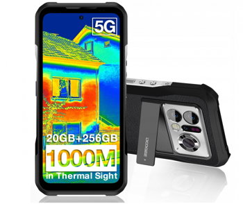 Telefon mobil Doogee V20 Pro Argintiu, 5G, AMOLED 6.43" FHD+, Camera termica, 12GB RAM vRAM, 256GB ROM, Android 12, 6000mAh, Dual SIM