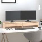 Suport pentru monitor vidaXL, lemn masiv de pin, 100x27x15 cm