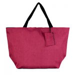 Geanta de weekend fucsia din material textil panzat, Shopika