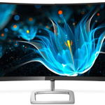 Monitor LCD VA LED Philips 31.5" 328E9QJAB, Full HD (1920 x 1080), VGA, HDMI, DisplayPort, Ecran curbat, Boxe, 5 ms (Negru/Argintiu)