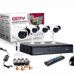 Sistem supraveghere CCTV kit DVR 4 camere exterior/interior, la doar 679 RON in loc de 1599 RON, Naturmag