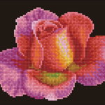 Tablou cu diamante – Trandafir diafan, 20 x 25 cm