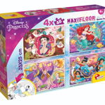 Puzzle de podea 2 in 1 Lisciani Disney Princess, Maxi, 4 x 48 piese, Lisciani