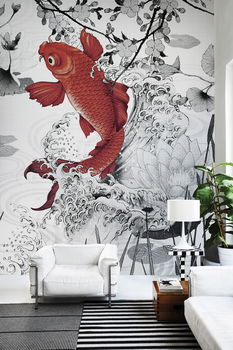 Tapet Exclusive Wallpaper / Koi Re-Edition (rosu), Londonart , Londonart