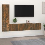 Set dulapuri TV vidaXL, 4 piese, stejar fumuriu, lemn prelucrat, 80 x 30 x 30 cm