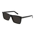 Saint Laurent, Ochelari de soare patrati unisex cu lentile uni, Negru, 54-18-145