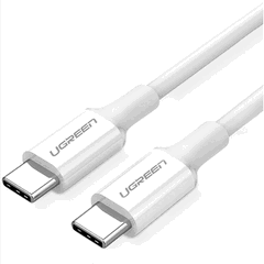 CABLU alimentare si date Ugreen US300 Fast Charging Data Cable pt. smartphone USB Type-C la Type-C ABS 5A 2m alb 60552 timbru verde 0