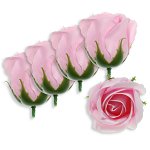 Trandafir din sapun roz cyclam 5cm cu tija din plastic 5 set, Galeria Creativ