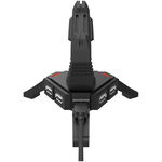 2 in 1 Gaming Mouse Bungee stand and USB 2.0 hub, 4 USB hub, 1.5m mircro to USB braided cable, Weighted design with non-slip grip, LED light, Black, size:128*123*102mm, 138g