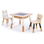 Tender Leaf Toys - Mobilier pentru copii - Masa cu 2 scaune din lemn - Forest table and Chairs - TL8801, Tender Leaf Toys