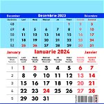 Calendar 2024, triptic A5, Litera