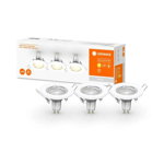 3 Spoturi LED incastrate Ledvance, GU10, 3x2.6W, 3x230 lm, lumina calda (2700K), Ø8cm, Alb, LEDVANCE