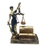 Statueta decorativa Zeita Justitiei cu suport pentru carti de vizita,18 cm, 143H, BV