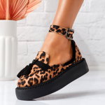 Pantofi casual dama leopard din material textil Lena #19339, OneFashionRoom-Ex
