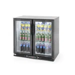 Vitrina frigorifica de prezentare usi glisante interval temp. 2/10?C, 220 W, corp inox, ARKTIC by Hendi, 900x500x(H)900 mm 198 Litri, Clasa energetica E