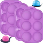 Set de 4 forme pentru prajituri Miotlsy, silicon, violet, 19 x 13 x 2,5 cm, 