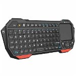 Tastatura wireless techstar®, bluetooth, scroll, touchpad, controller, iluminata