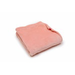 Paturica pufoasa de plus roz, din polyester, 120x150 cm, KidsDecor