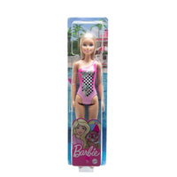 Papusa - Barbie Blonda cu costum de baie roz | Mattel, Mattel