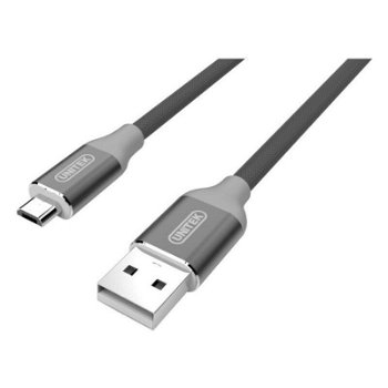 Cablu de date , Unitek , USB/ microUSB 2.0 Y/C4026AGY , 1 m , gri inchis