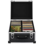 vidaXL CD куфар за 40 диска, алуминий, ABS, черен, vidaXL