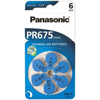 Baterii Panasonic Zinc Air PR675, 6 buc