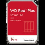 HDD NAS WD Red Plus (3.5'', 14TB, 512MB, 7200 RPM, SATA 6 Gb/s), Western Digital