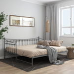 Cadru pat canapea extensibilă, gri, 90x200 cm, metal, Casa Practica