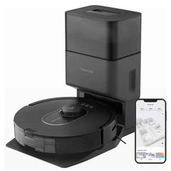 Robot de aspirare Roborock Q5 MAX PLUS RSD0743CE, 5500 pa, aspirator si statie inteligenta cu golire automata, 60W, Lidar, 5200mAh, negru