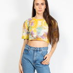 Bluza crop din bumbac cu imprimeu tie dye N903928018, FARA BRAND