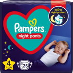 Pampers Night Pants Size 4 scutece de unică folosință tip chiloțel pentru noapte, Pampers