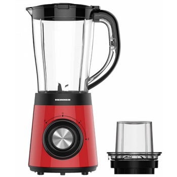 Blender Heinner HBL-500RRD, 500 W, 2 viteze + pulse, recipient 1.5 litri, rasnita, rosu