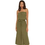 Imbracaminte Femei BECCA by Rebecca Virtue Ponza Crinkled Rayon Jumpsuit Cover-Up Seaweed, BECCA by Rebecca Virtue
