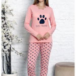 Pijama femei, ML, bumbac, Best friend, roz