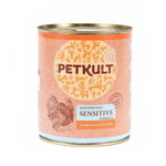 PETKULT Monoprotein Sensitive, Curcan şi Cartof, conservă hrană umedă monoproteică fără cereale câini, 800g, Petkult
